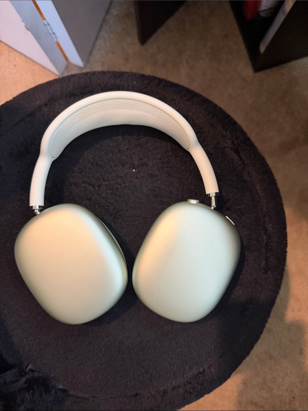 Apple Over‑Ear Headphones in Sage Green and Cream (Worn only 2 times) - Picture 3 of 5